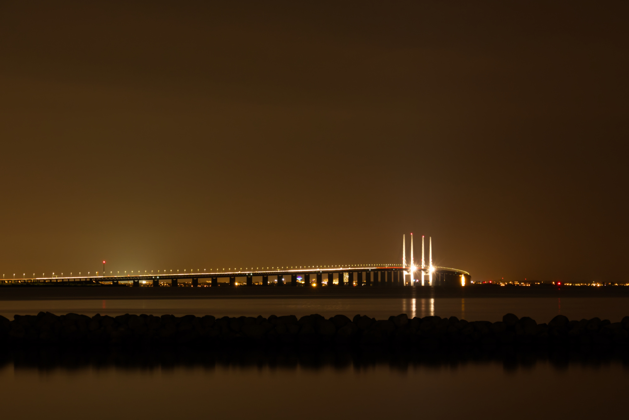 Øresundsbroen bei Nacht